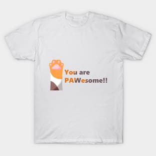 PAWesome Orange Striped Paw T-Shirt